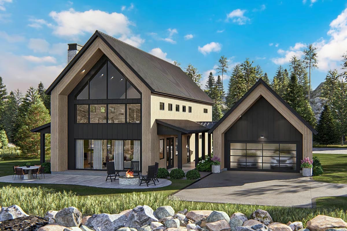 scandinavian barndominium house plan