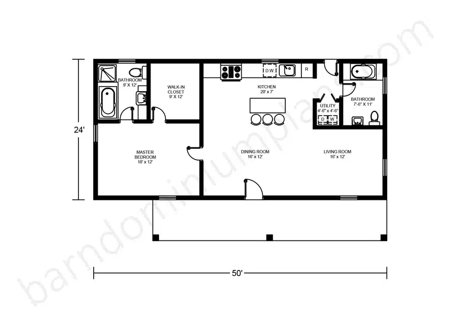 Tiny House Barndominium Designs 7 BCO-40047