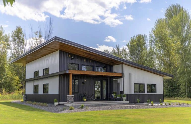 single slope barndominium floor plan