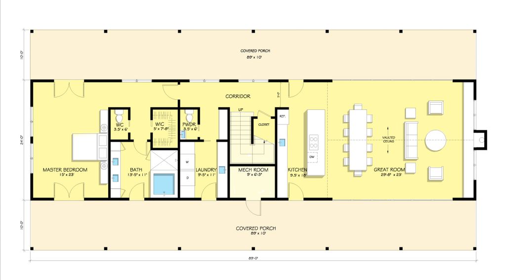 black & white farmhouse floor plan