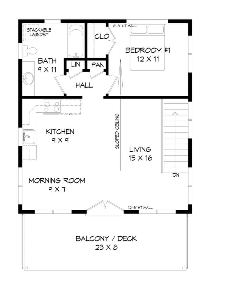 garage with studio plan