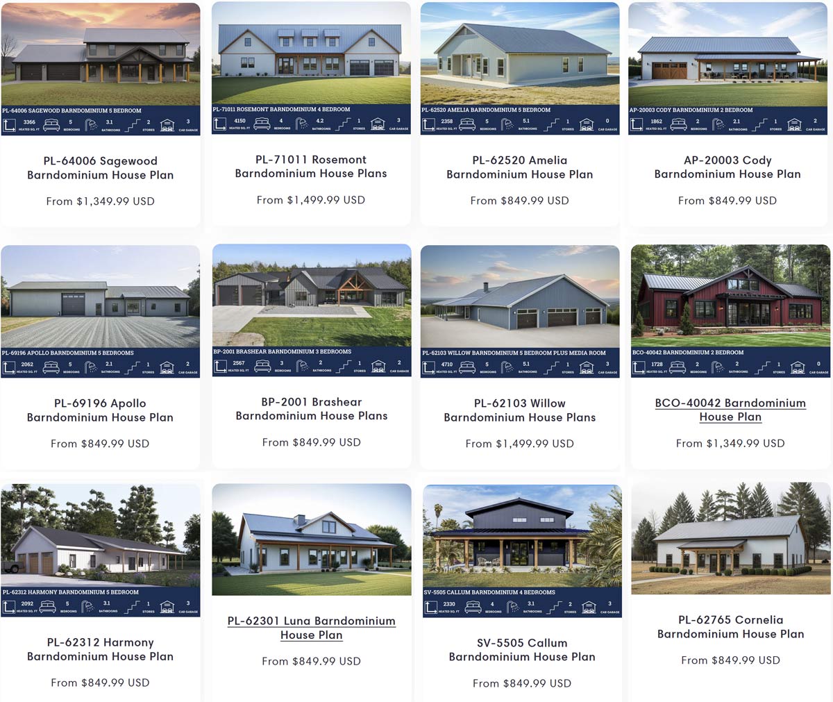 best selling house plans for barndominiums and farmhouse home