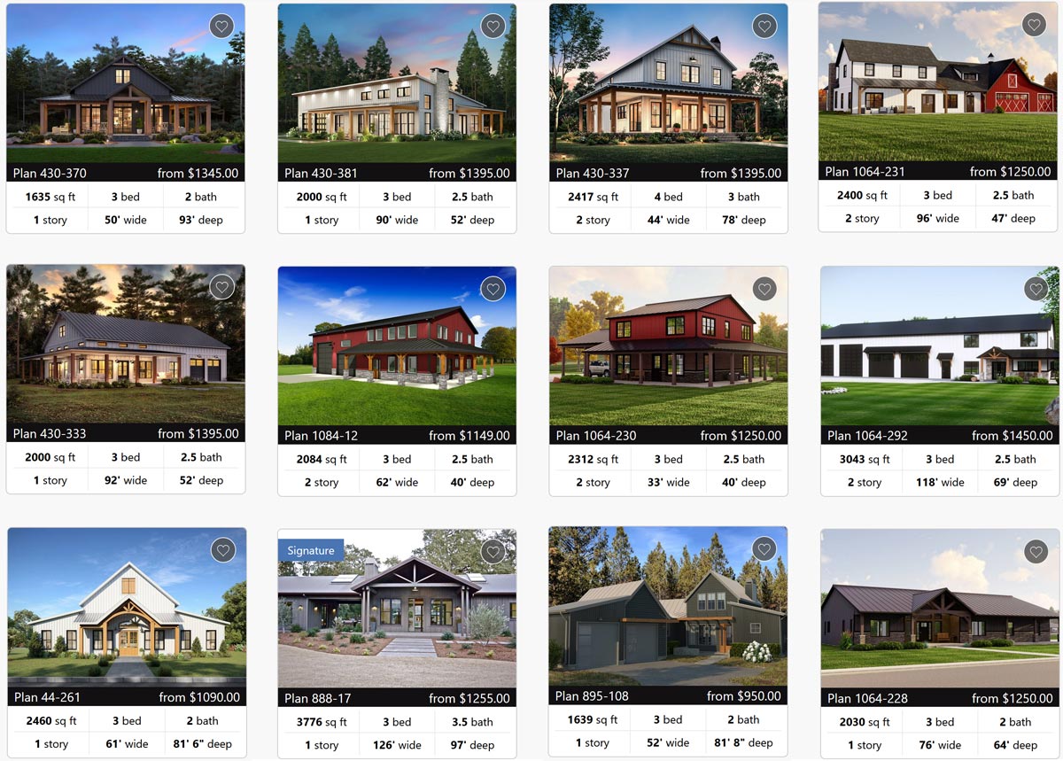 houseplans.com 3 bedroom barndominium plans