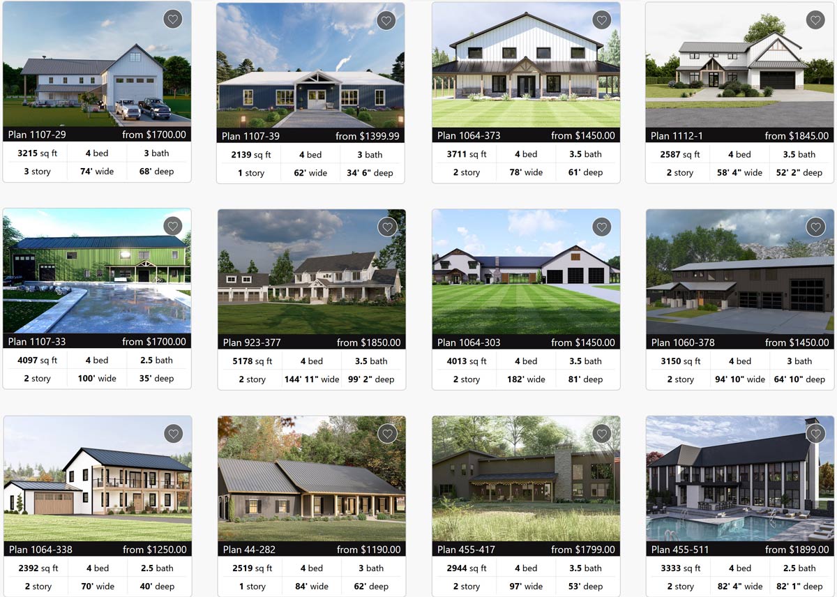 houseplans.com 4 bedroom barndo floor plans