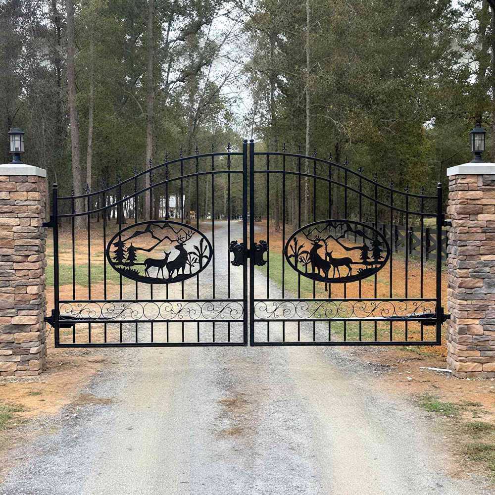 Wrought Iron Entrance Gates for Barndo Driveways 2 iron entrance gates for barndominums