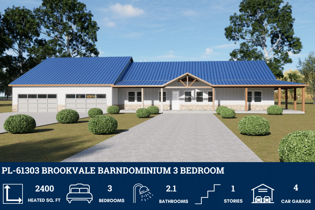 PL-61303 Brookvale 40x60 barndominium floor plan