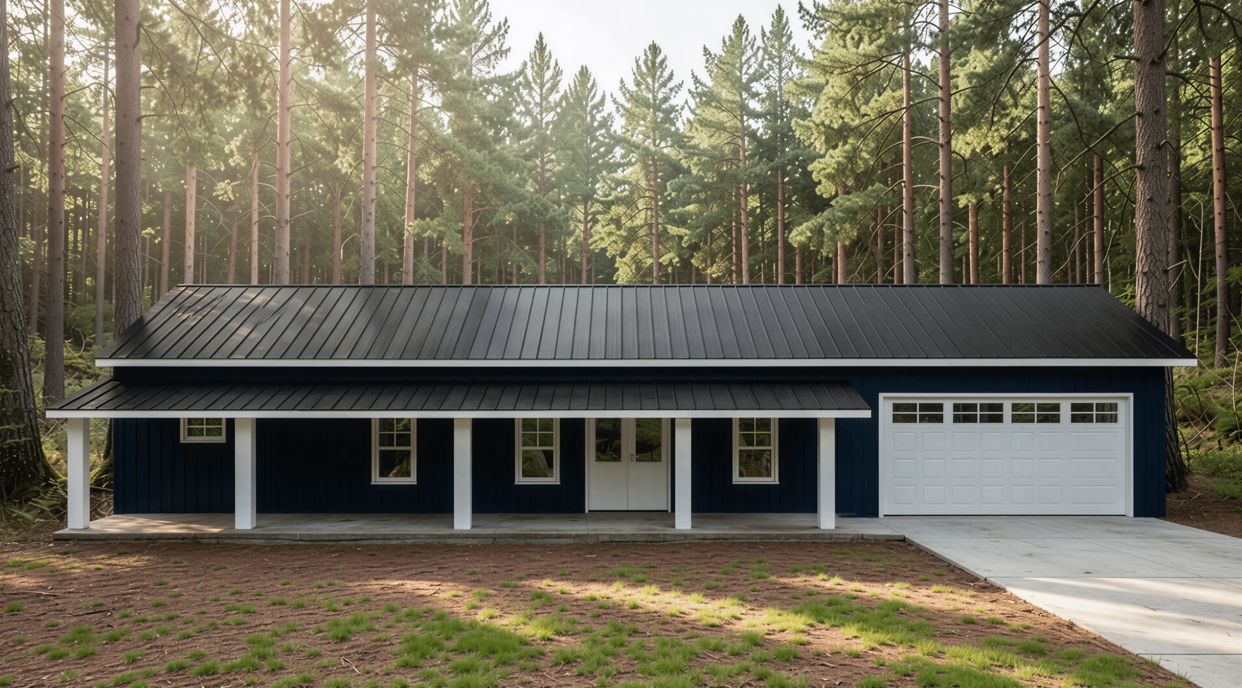 PL-64010 Westbury 40x40 barndominium floor plan