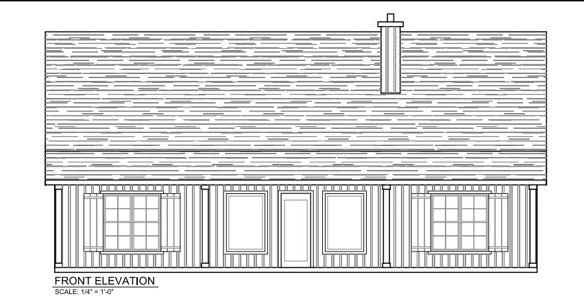 Radcliffe (RP-10002) Barndominium Floor Plan — 3 Bed, 2 Bath, 1,800 Sq Ft 7 Radcliffe RP-10002 front elevation drawing — 50 ft wide barndominium