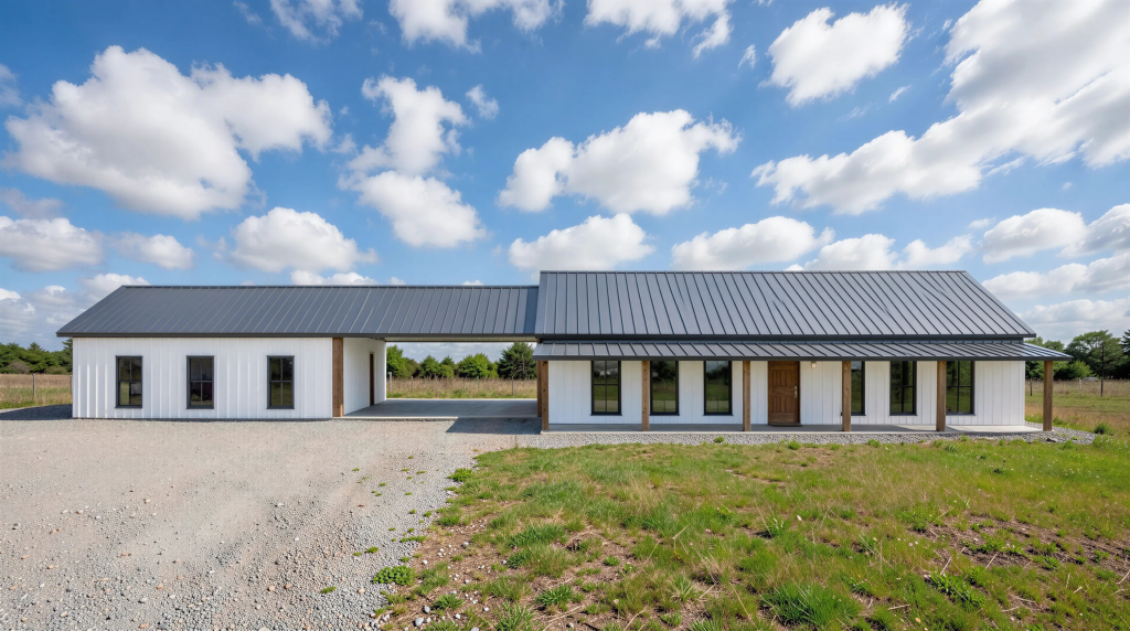 Barndominium Gyms: Ceiling Heights, Flooring and What It Actually Takes 2 PL-2805 Leonardo barndominium with gym — 2,168 sq ft, 3 bedroom single story with combined gym and office