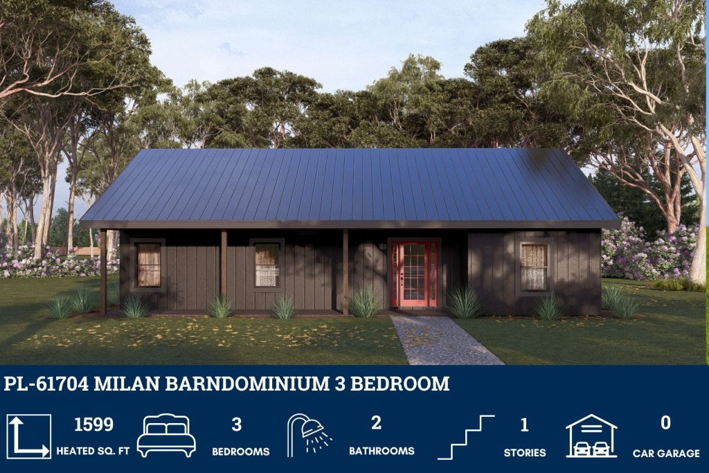 PL-61704 Milan 30x50 barndominium floor plan