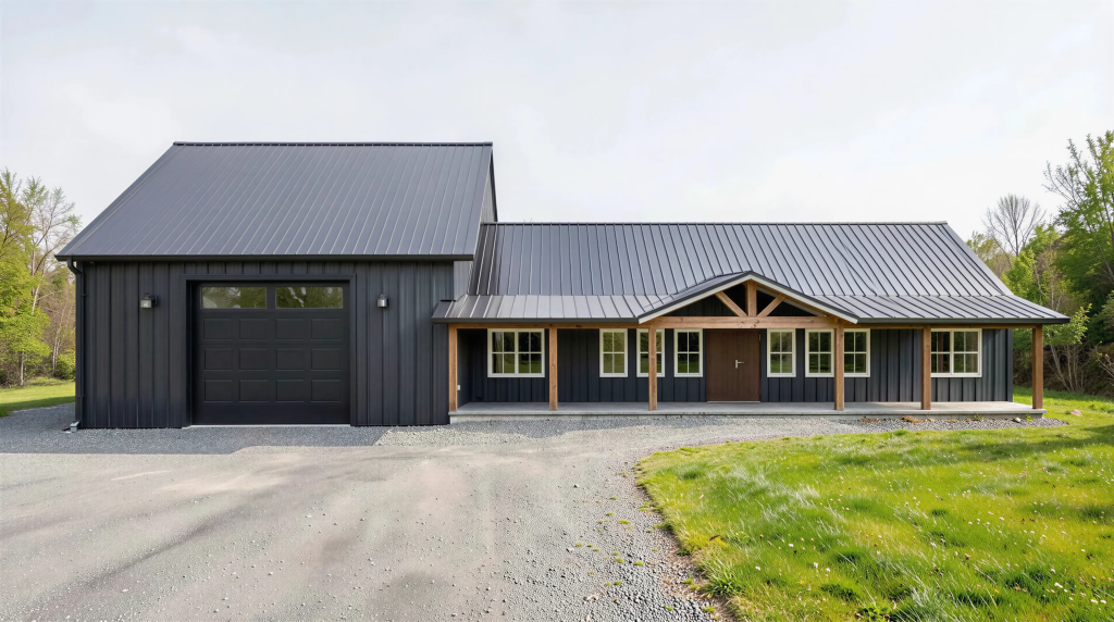 Barndominium Gyms: Ceiling Heights, Flooring and What It Actually Takes 4 PL-62519-B Bellweather barndominium with dedicated gym — 3,360 sq ft, 4 bedroom with 3,200 sq ft garage