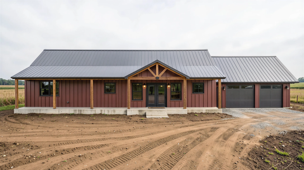 Barndominium Gyms: Ceiling Heights, Flooring and What It Actually Takes 3 PL-64020 Nussfield barndominium with gym and 2,400 sq ft basement — 2,835 sq ft, 3 bedroom single story