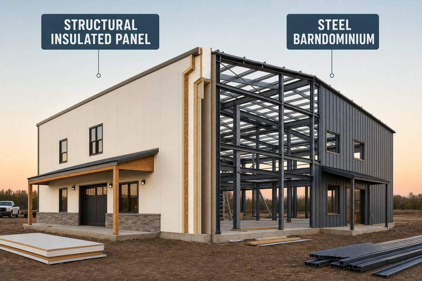 sip vs steel barndominium