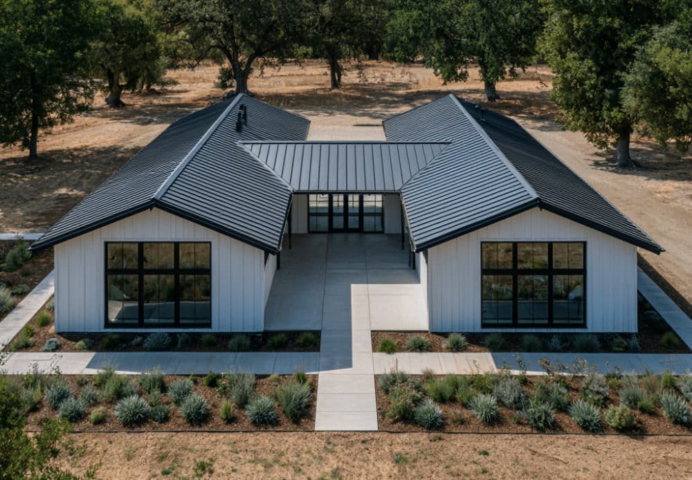 h-shaped barndominium house plans